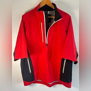 Footjoy Dryjoys FJ Tour XP Rain Jacket Mens Size L Golf Windbreaker Red Gray
